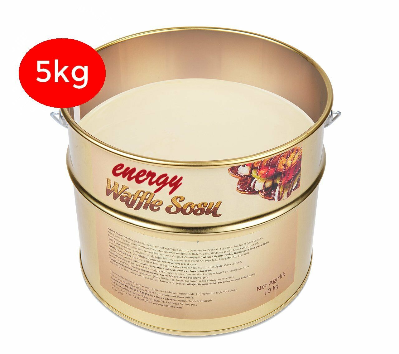 Energy Beyaz Çikolata Waffle Sosu - 5 Kg