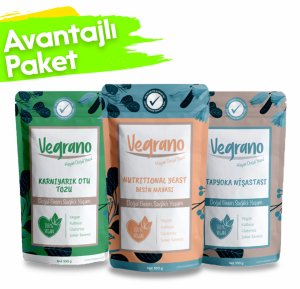 Vegrano Nutritional Yeast + Tapyoka Nişastası + Karnıyarık Otu Tozu (3'lü Set)