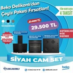 BEKO SİYAH ANKASTRE CAM SET