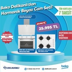 Beko HARMONİK BEYAZ CAM ANKASTRE SET