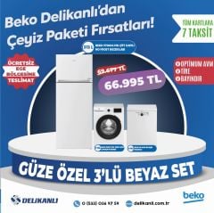 Beko Güze Özel 3'lü Beyaz  Çeyiz Seti