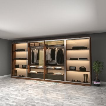 Lagina Max Reflekte Camlı Sürgülü Gardırop