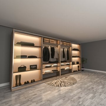 Lagina Max Reflekte Camlı Sürgülü Gardırop