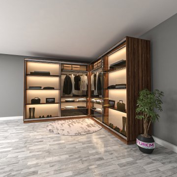 Lagina Reflekte Camlı L Sürgülü Gardırop