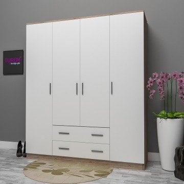 Melisa 4 Kapılı 2 Çekmeceli Gardrop