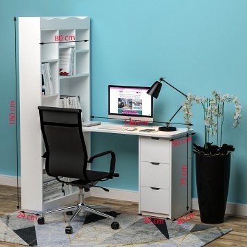 Modern Kitaplıklı Çalışma Masası Mdf