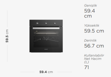 Arçelik 9629 CMSAnkastre Fırın Siyah, Piliç Çevirme Özelliği