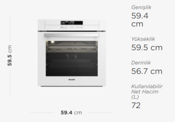Arçelik 9680 SPB Beyaz Gurme Ankastre Fırın