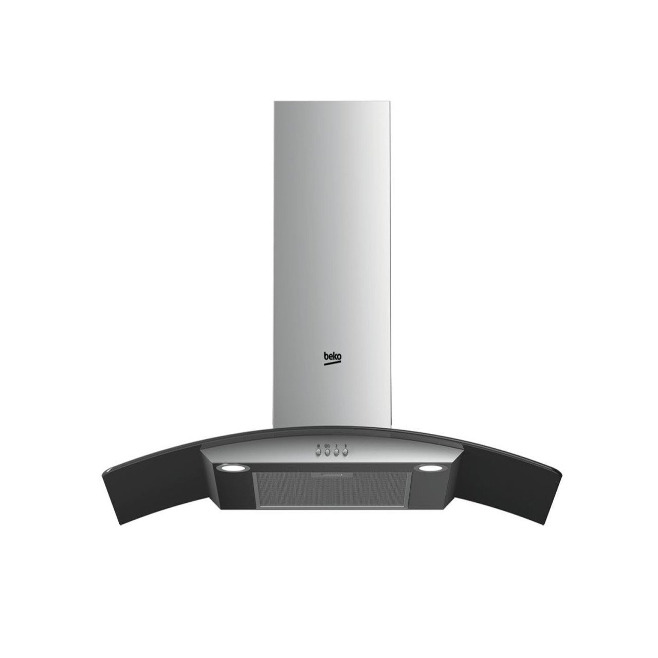 ADB 91620 I 90 CM T TIPI Cam Dekorlu Bükük İnoks Davlumbaz