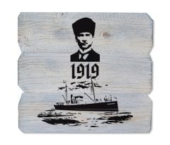 Ahşap Duvar Tablosu ''1919'' - Ev Dekorasyon