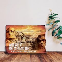 Ahşap Duvar Panosu ''Mount Rushmore'' - Ev Dekorasyonu