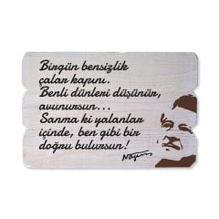 Ahşap Duvar Panosu ''Bensizlik, Nazım Hikmet'' - Ev Dekorasyonu