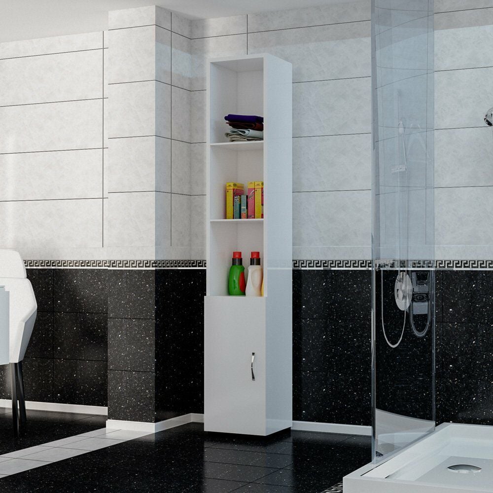 Banyo Dolabı Bölmeli Kapaklı Dolap