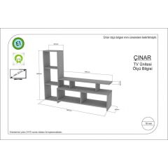 MDF Kitaplıklı Bölmeli Tv Ünitesi MDF