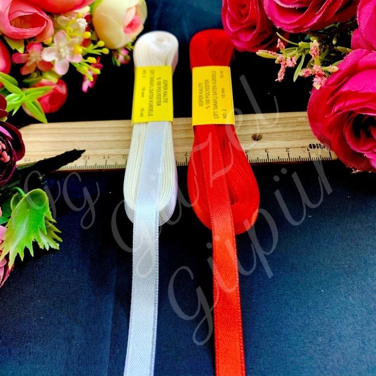 10 mm ( 1 cm ) Saten Kurdele