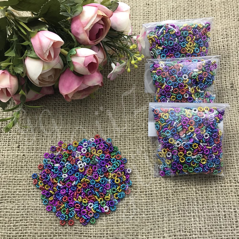 Metalize Plastik Halka Çiçek Boncuk (0.30 gr.)