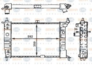 RADYATOR ASTRA F 1.4-1.6-1.8-2.0 (AC+OTOM) (592x35 1300109-1300148-