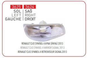 SAĞ AYNA SİNYALİ CLİO SYMBOL 12-> 261600977R-