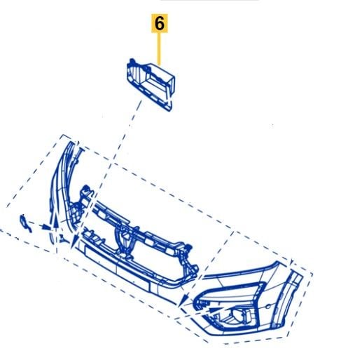 Taliant Ön Tampon Sağ Hava Yönlendirici 2020-> 628620357R -Renault Mais