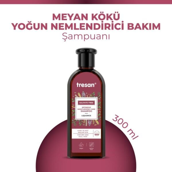 Tresan Meyan Kökü Yoğun Nemlendirici Sülfatsız Bakım Şampuanı 300 ml x2 Adet