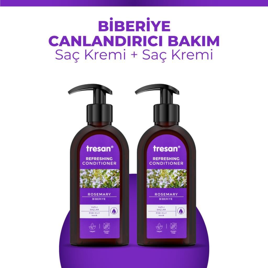 Tresan Biberiye Canlandırıcı Sülfatsız Bakım Saç Kremi 300 ml x2 Adet