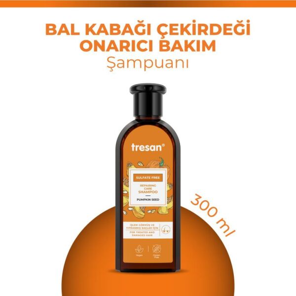 Tresan Bal Kabağı Çekirdeği Onarıcı Sülfatsız Bakım Şampuanı 300 ml + Saç Kremi 300 ml