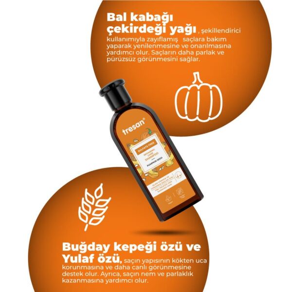 Tresan Bal Kabağı Çekirdeği Onarıcı Sülfatsız Bakım Şampuanı 300 ml + Saç Kremi 300 ml