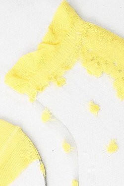 Kadın Transparan Patik Çorabı  - Sarı