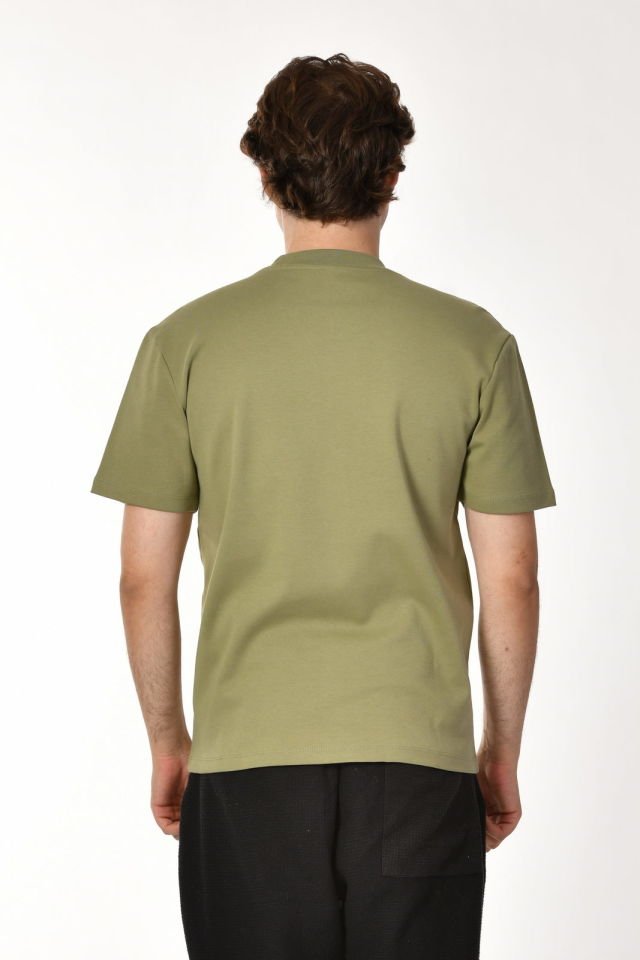 Zegy Bisiklet Yaka Kısa Kollu Erkek Tişört  - Yeşil