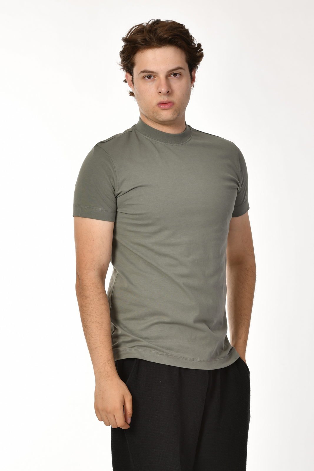 Zegy Bisiklet Yaka Kısa Kollu Erkek Tişört  - Yeşil