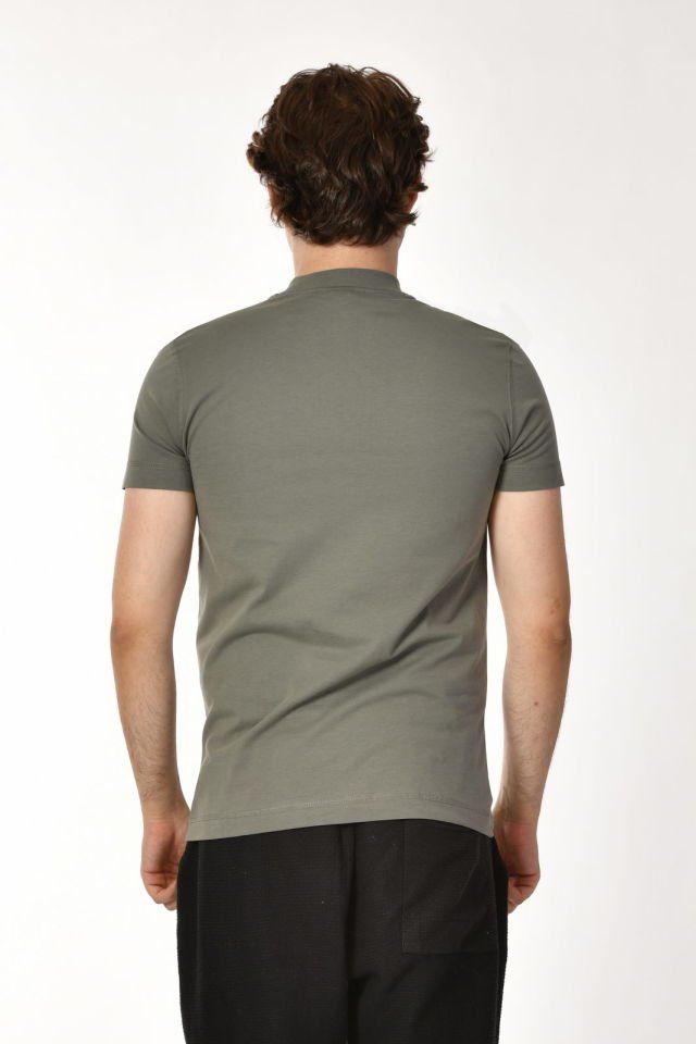 Zegy Bisiklet Yaka Kısa Kollu Erkek Tişört  - Yeşil