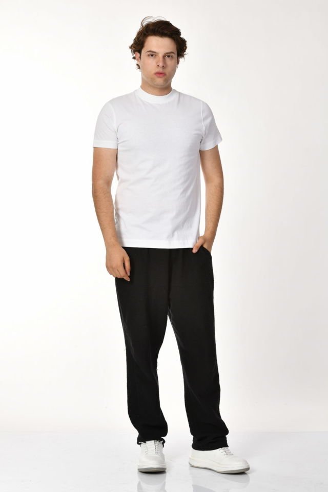 Zegy Bisiklet Yaka Kısa Kollu Erkek Tişört  - Beyaz