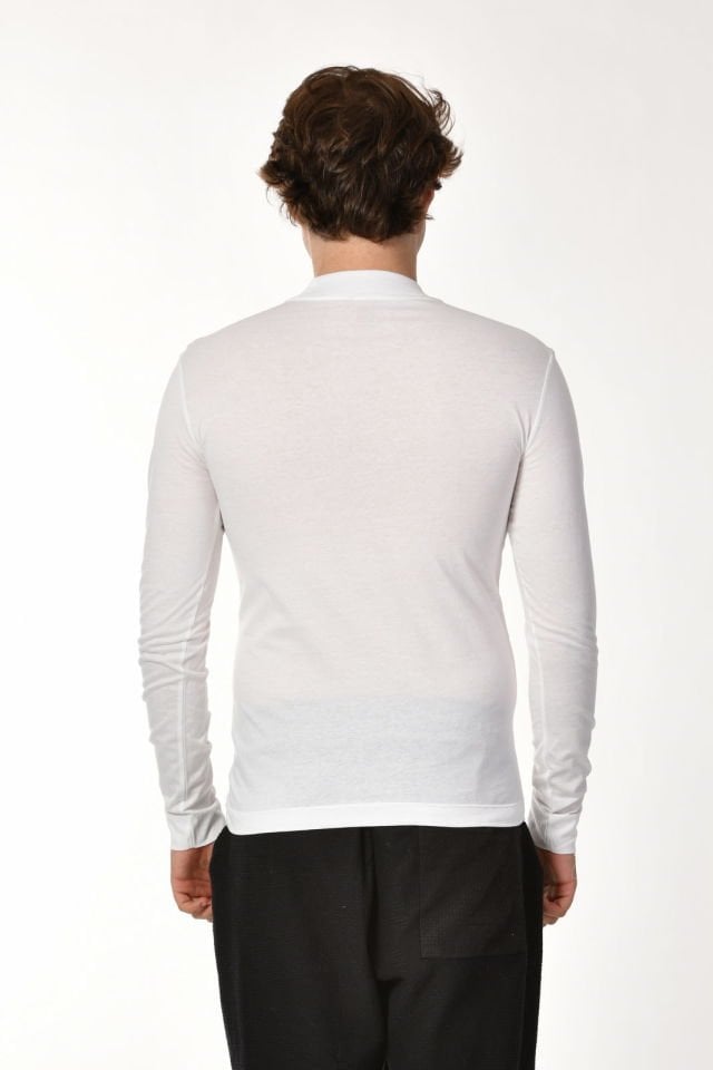 Zegy Bisiklet Yaka Uzun Kollu Erkek Tişört  - Beyaz