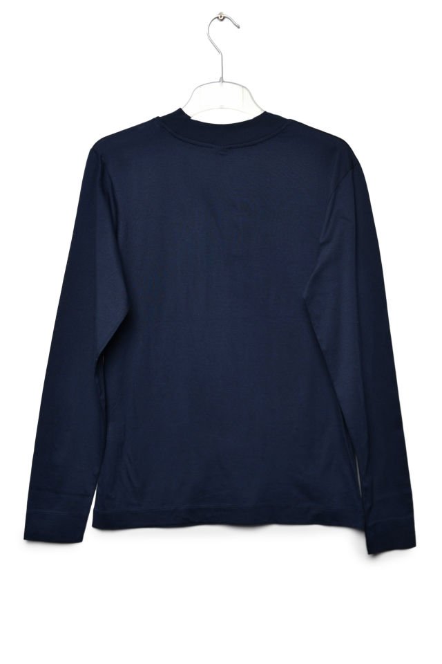 Zegy Bisiklet Yaka Uzun Kollu Erkek Tişört  - Lacivert