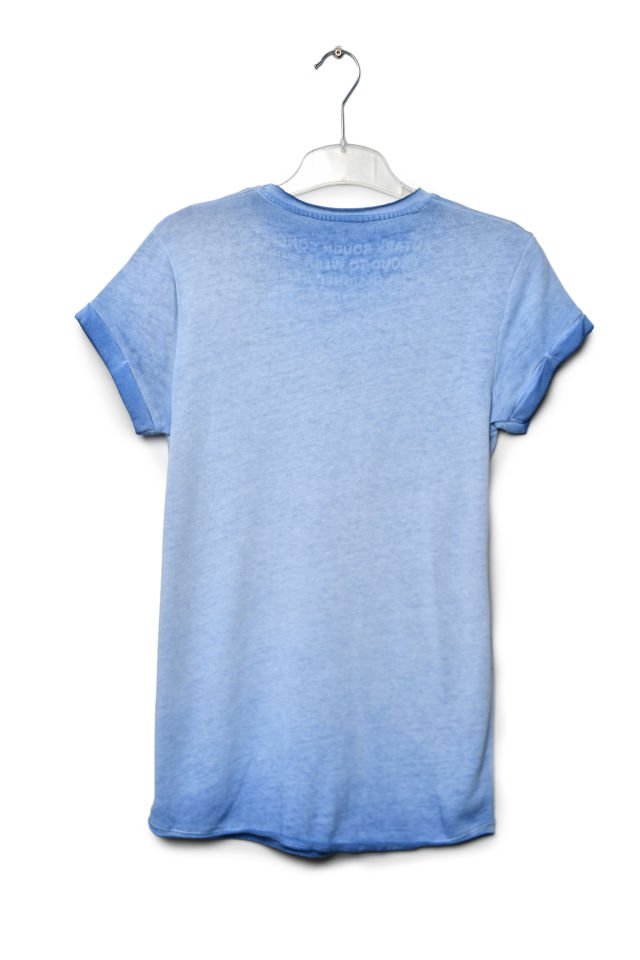 Zegy Bisiklet Yaka Kısa Kollu Erkek Tişört  - Mavi