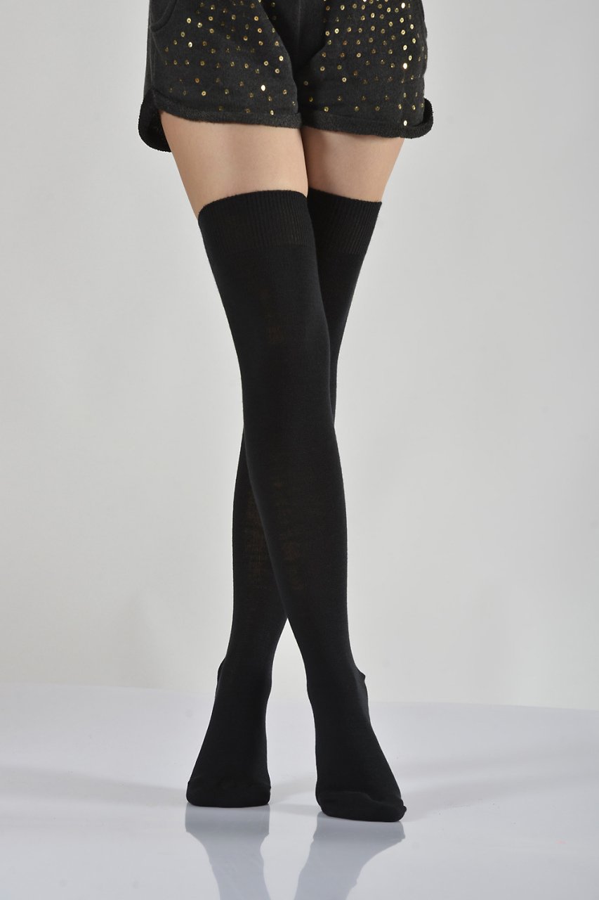 Kadın Dizüstü Çorabı  - Siyah