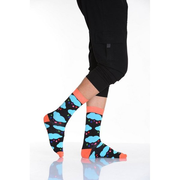 Bulut Desenli Renkli Erkek Soket Çorabı Çok Renkli E213