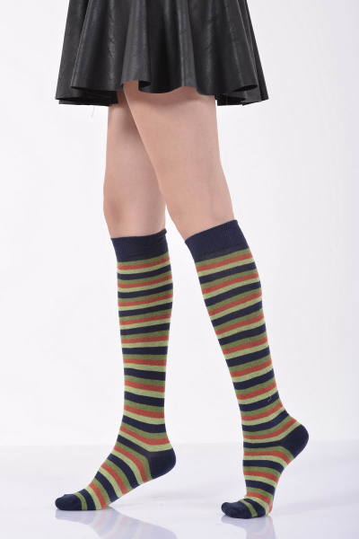 Kadın Çemberli Dizaltı Çorabı   - Lacivert