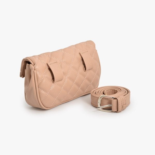 Önden Düğmeli Deri Kadın Bel Çantası - PUDRA