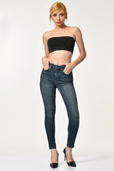 NewGen Yüksek Bel Kadın Skinny Jean  - Mavi