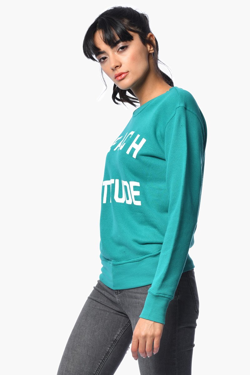 Cotton Candy Baskılı Kadın Sweatshirt - Mint