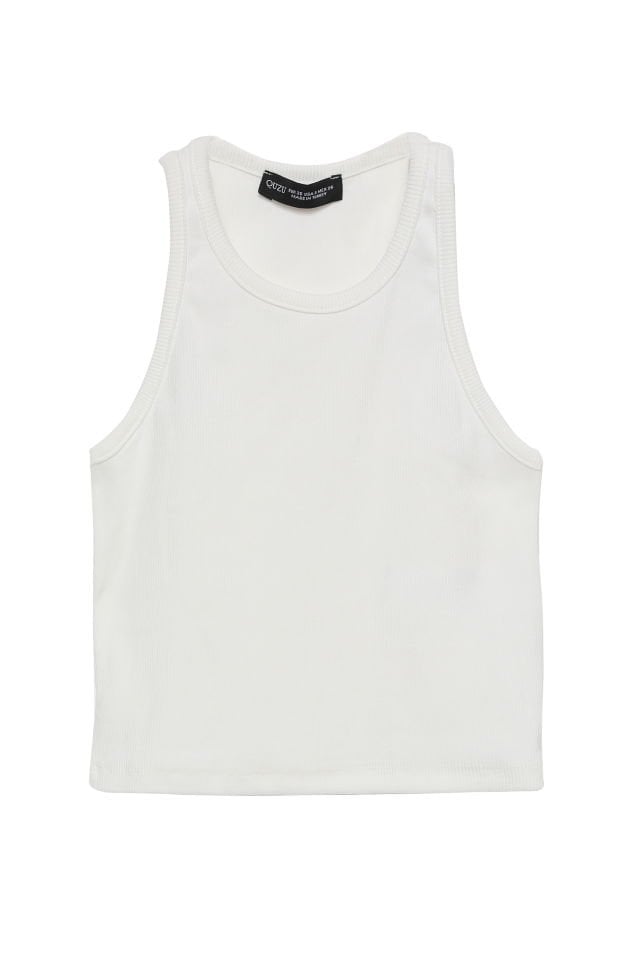 QUZU Halter Yaka Crop Atlet  - Ekru