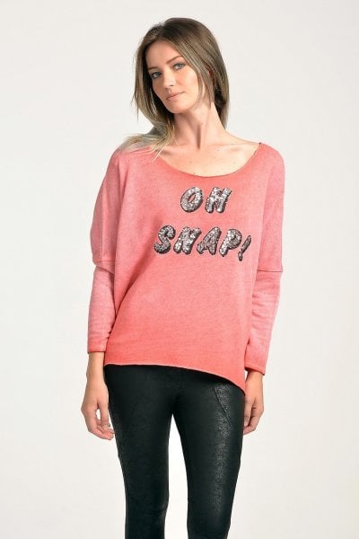 Cotton Candy OH SNAP! Kadın Sweatshirt - Mercan