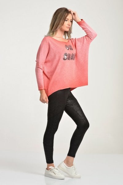 Cotton Candy OH SNAP! Kadın Sweatshirt - Mercan