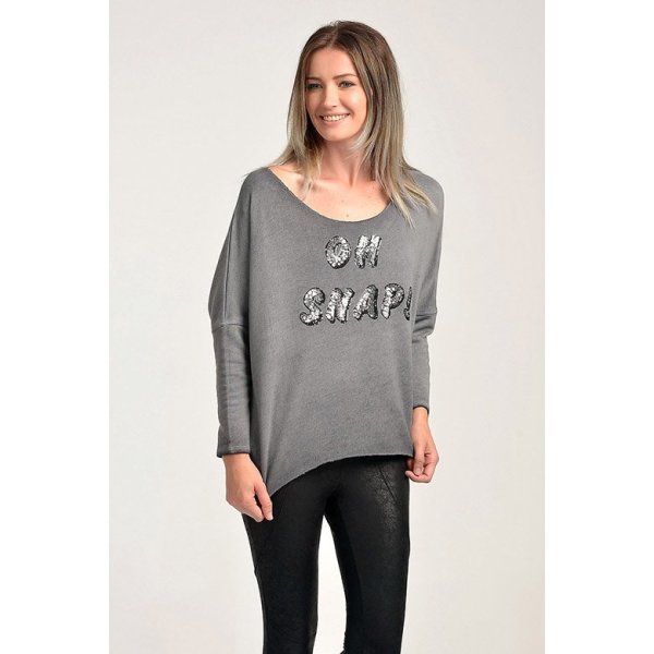 Cotton Candy OH SNAP! Kadın Sweatshirt - Washed Black