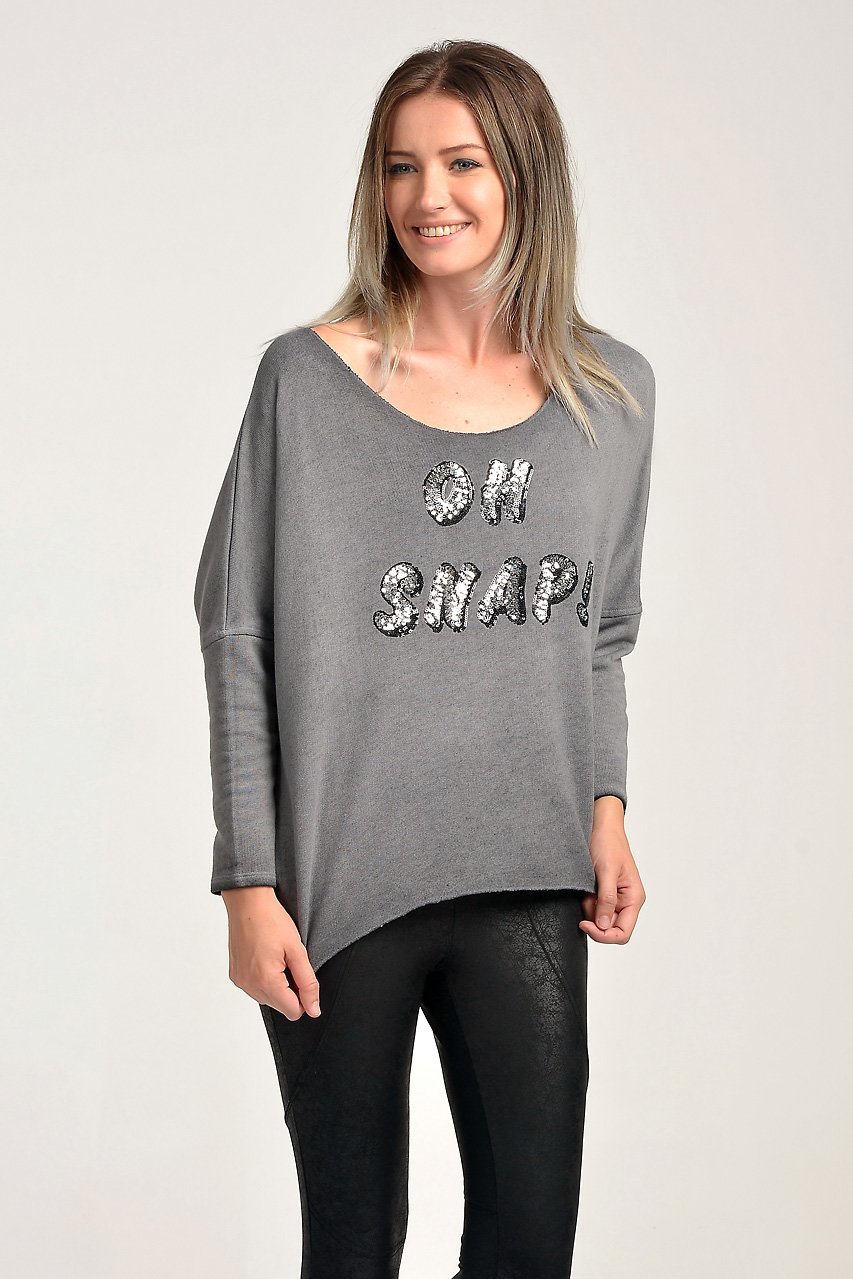 Cotton Candy OH SNAP! Kadın Sweatshirt - Washed Black