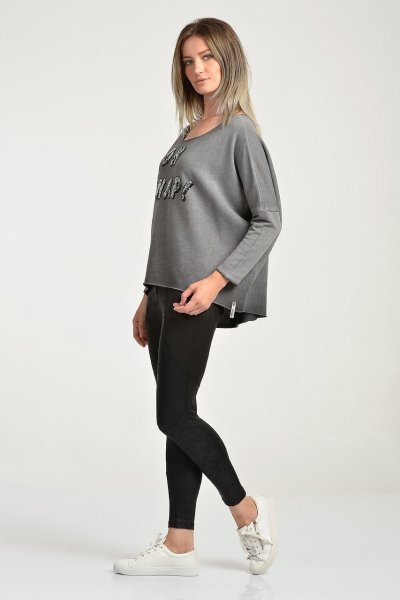 Cotton Candy OH SNAP! Kadın Sweatshirt - Washed Black