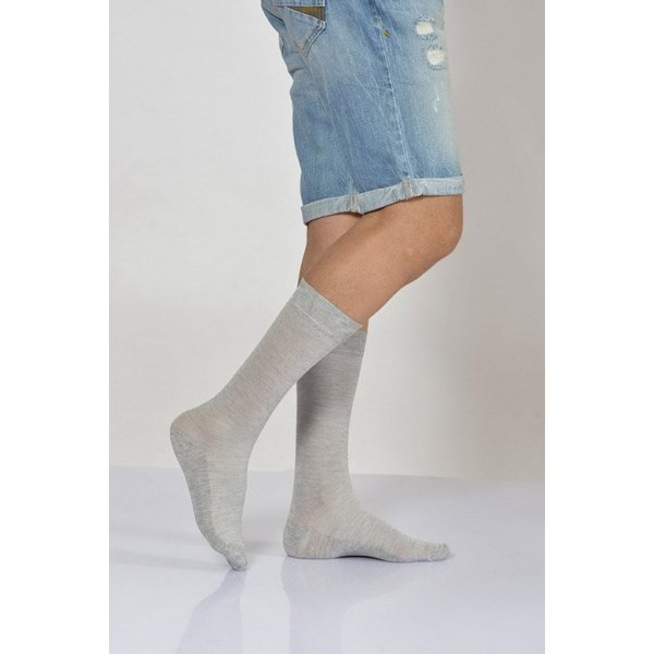 Erkek Lacoste Dokulu Soket Çorabı  - Açık Gri
