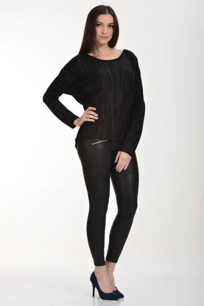 Cotton Candy Uzun Kol Bol Kesim Kadın Sweatshirt - Siyah