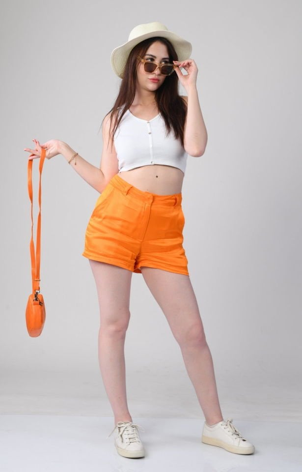 Miss Poem Saten Kısa Kadın Şort  - Mango